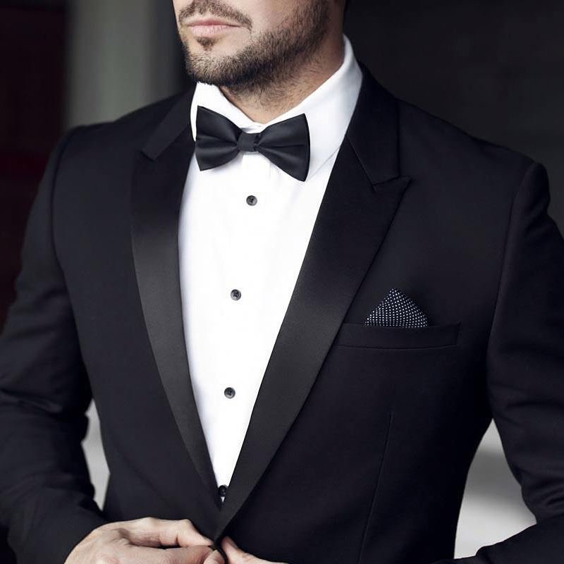 Gentleman Classic Satin Bowtie Necktie For Wedding Party Adjustable Bowtie