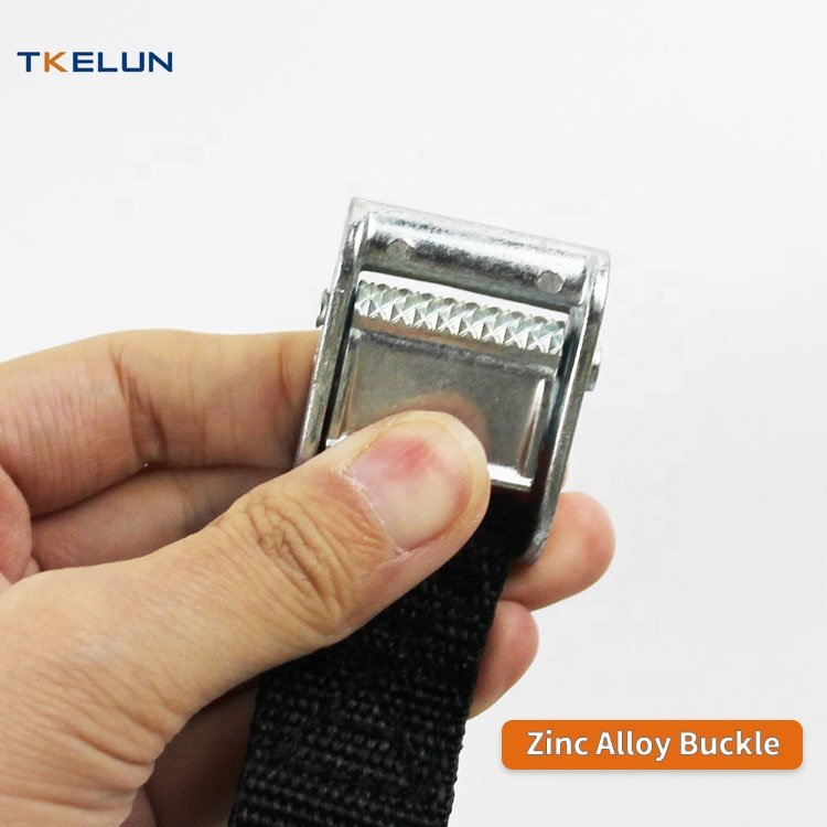 25mm 250kg cam buckle tie down polyester webbing lashing belt sliver metal buckle tie down cargo with customize logo print