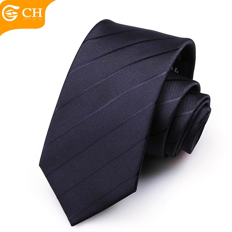 OEM Chinese Manufacturers Black Designer Suit Neckties For Men Personalized Elegant Polyester Woven Custom Tie Tie