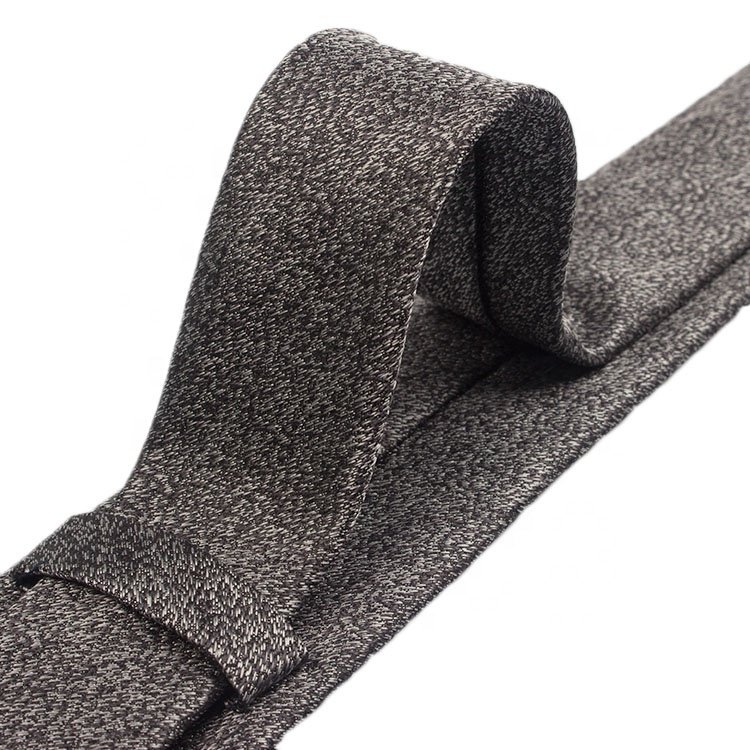 High Quality Woven Solid Grosgrain 100% Silk Jacquard Woven Ties Luxury Tie Business Grey Neckties For Men