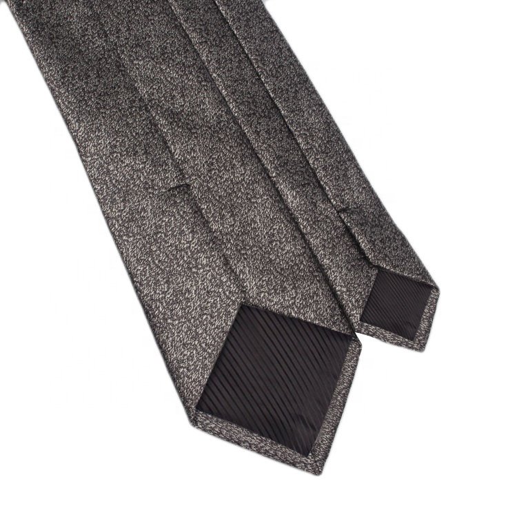High Quality Woven Solid Grosgrain 100% Silk Jacquard Woven Ties Luxury Tie Business Grey Neckties For Men