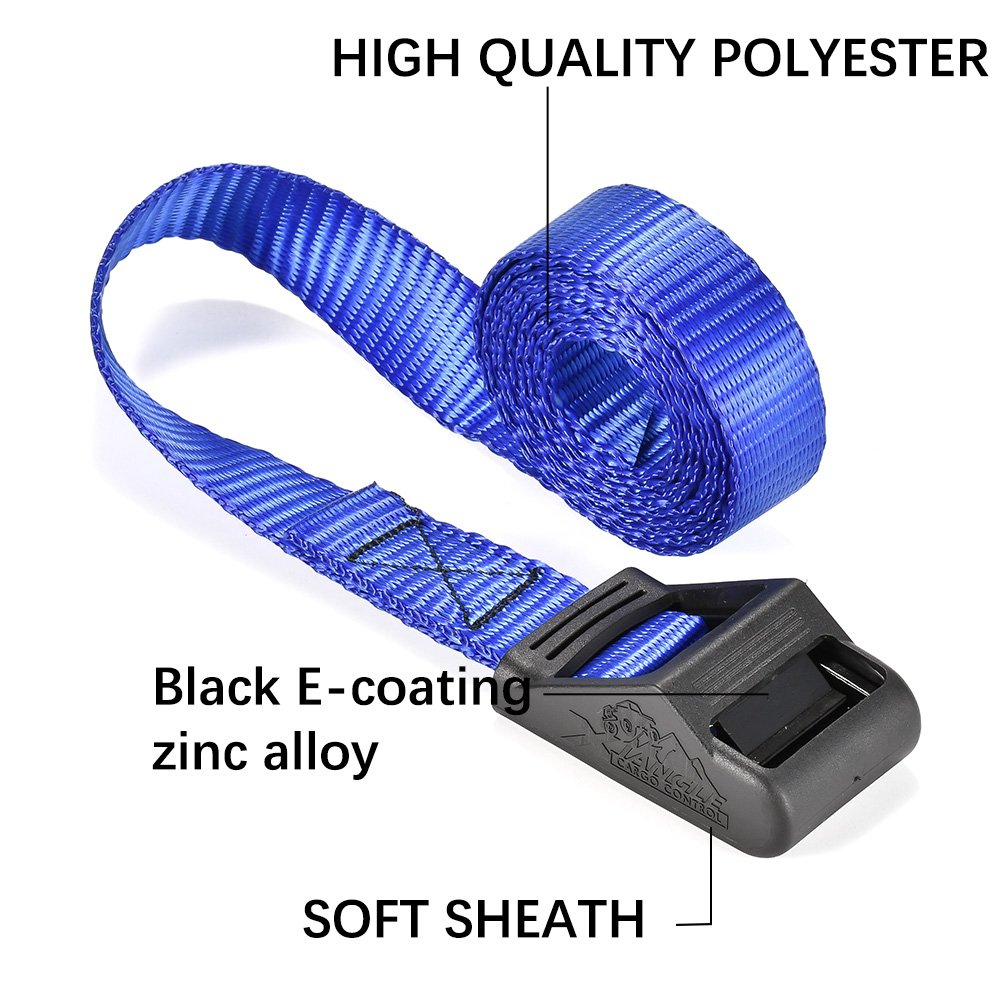 Wholesale price 1 Inch 25mm Cargo Lashing Strap Black Cam Buckle Tie Down Strap with Rubber Cover