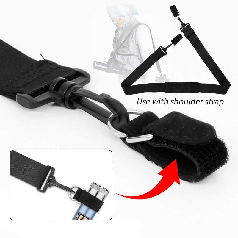 Velcroes Strap Neoprene Hook And Loop On The Same Side Cable Tie Double Metal Buckle Fishing Rod Strap
