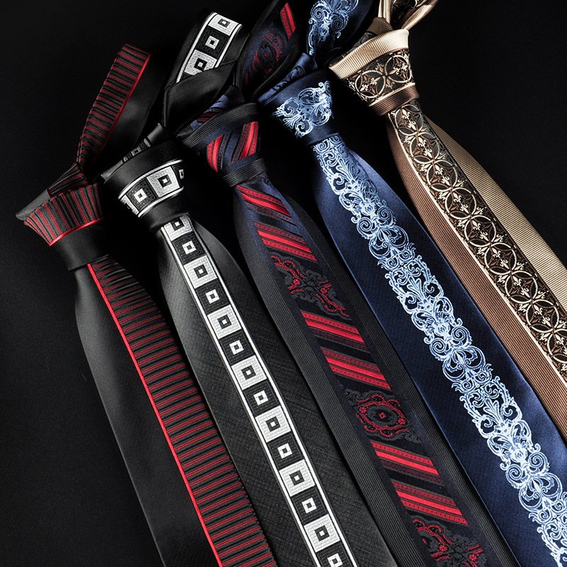New Style Men's Necktie Classic Polyester Tie Stripe Pattern Woven Jacquard Neck Ties