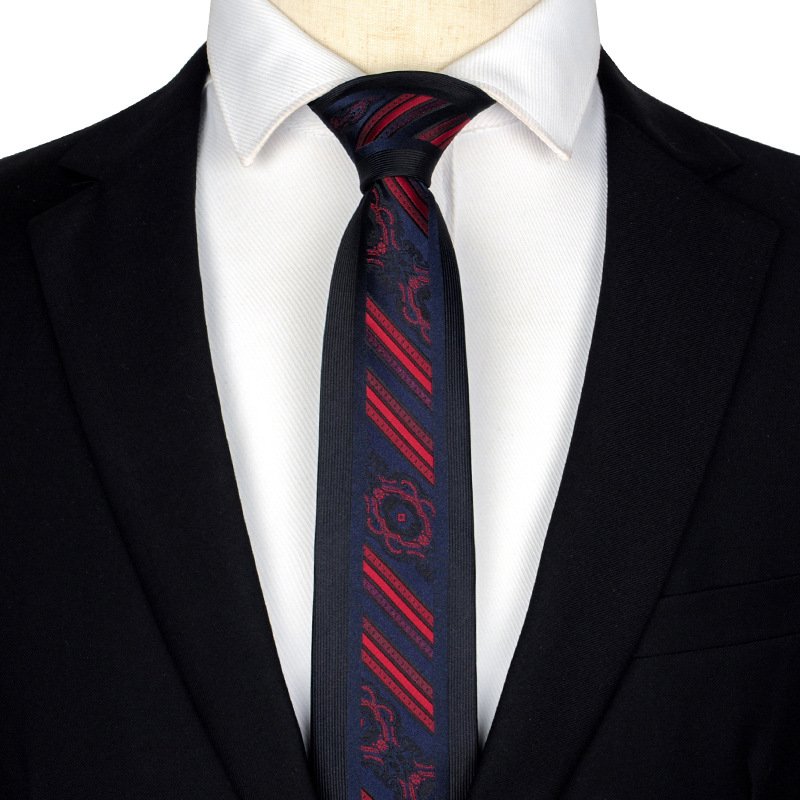 New Style Men's Necktie Classic Polyester Tie Stripe Pattern Woven Jacquard Neck Ties