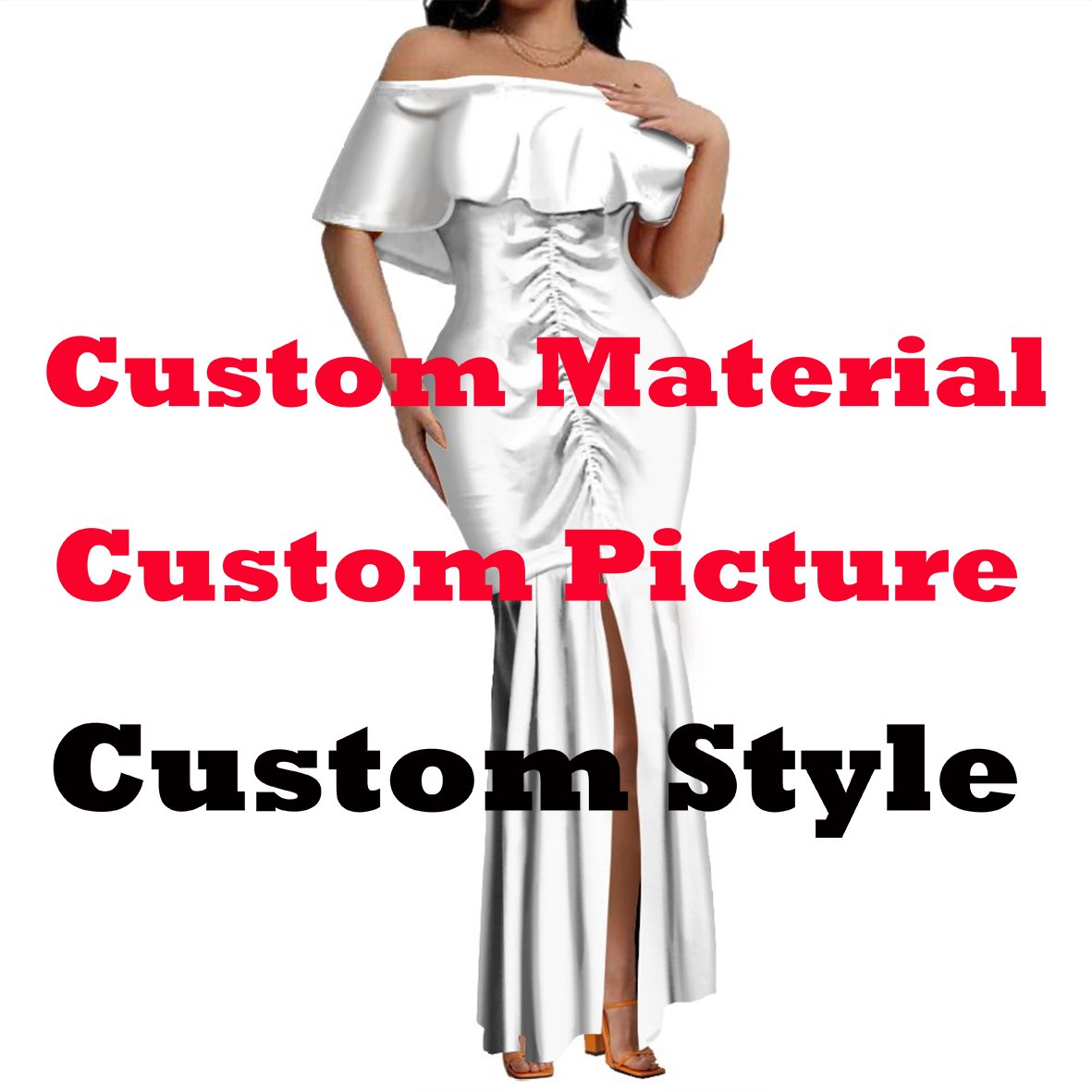 2023 New Design Custom Tight Hips-Wrapped Slit Fishtail Dress Hawaiian Tropical Style One Shoulder Trumpet Mermaid Evening Dress