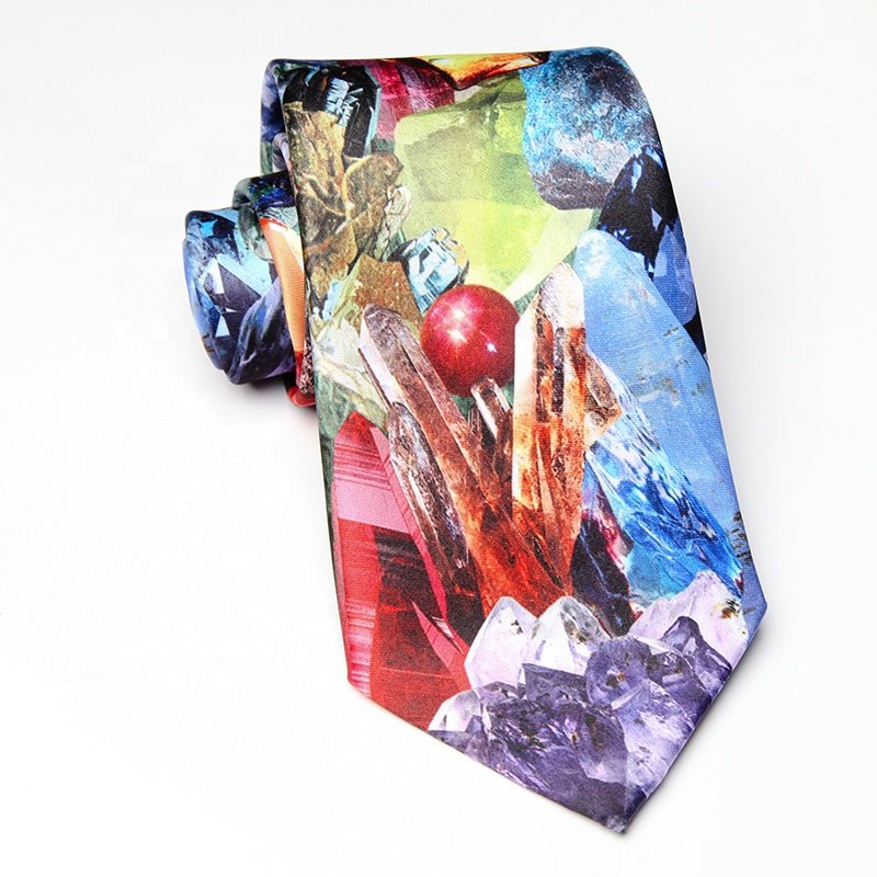 Men's hand made polyester printed neck tie 8.5cm colorful sublimation printing modern ties party for men