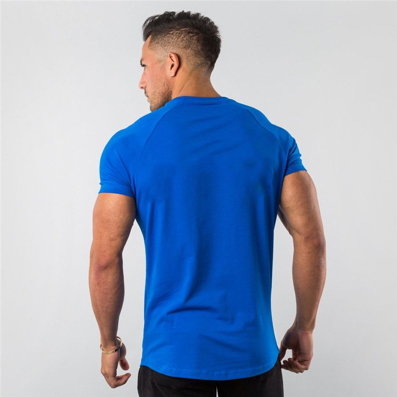 new design custom make 95%cotton 5% elastane custom private logo fitness gym wear sports apparel plain blank men T Shirt