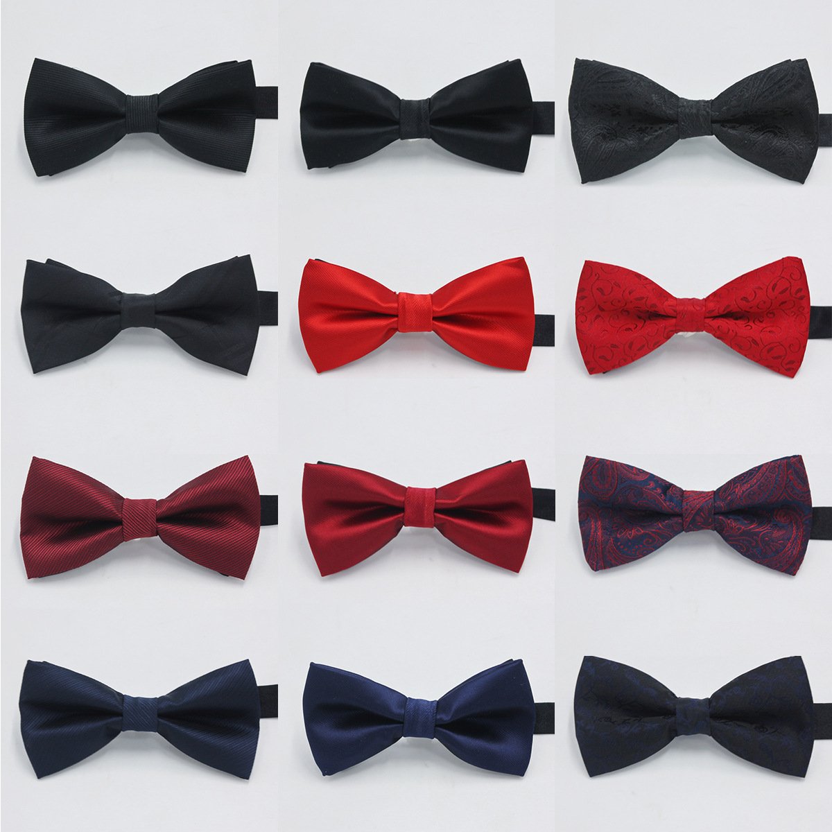 Factory Direct Best Man Bow Tie for Men Korean English Wind Red Black Single Fold Polyester Silk Tie Men's Fashion Accessory