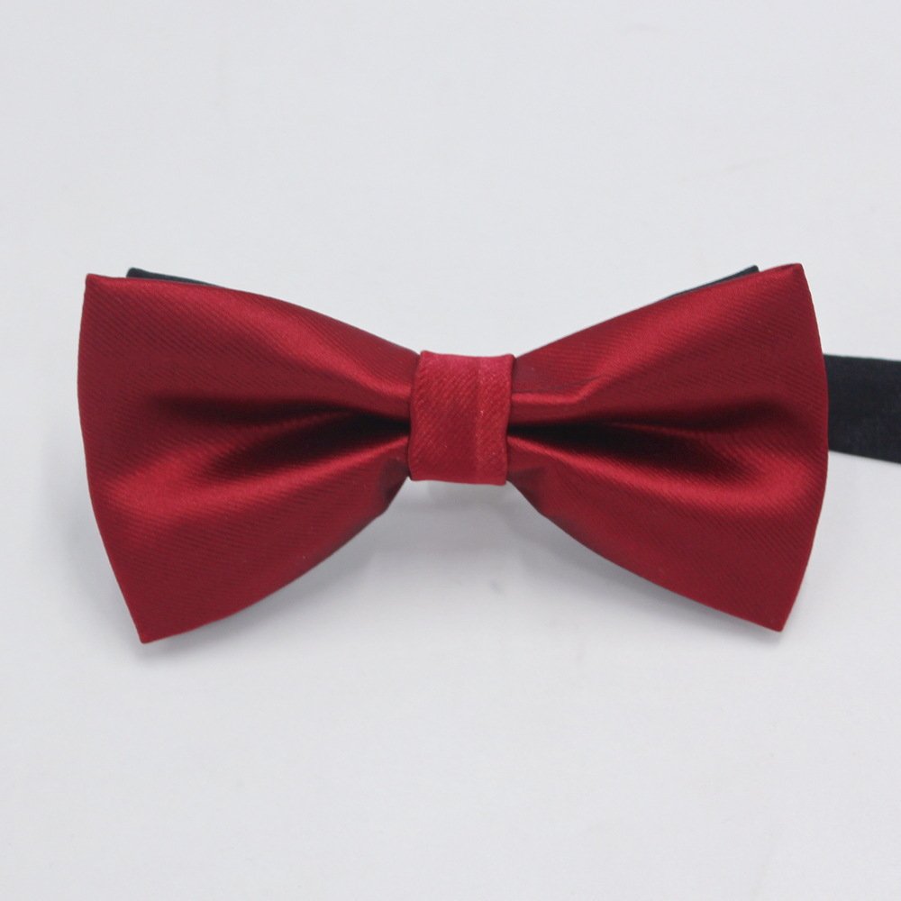 Factory Direct Best Man Bow Tie for Men Korean English Wind Red Black Single Fold Polyester Silk Tie Men's Fashion Accessory
