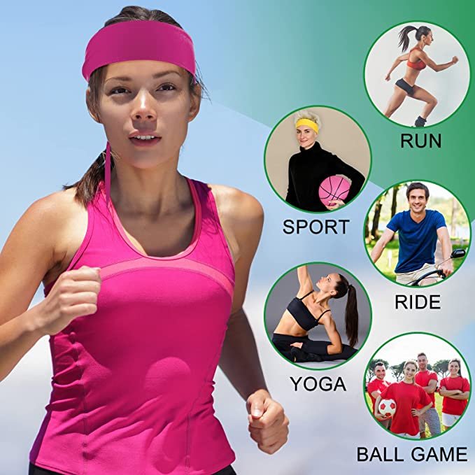 Custom Logo Women Unisex Headbands Hairband Running Workout plain blank Fabric Hair Cool Head Tie Sports Headband For Men