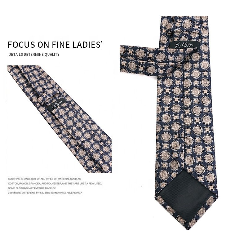 Classic Design khaki Stripe Floral Plaid Pattern Business Handmade Men's Tie Woven Jacquard Neck Ties For Man