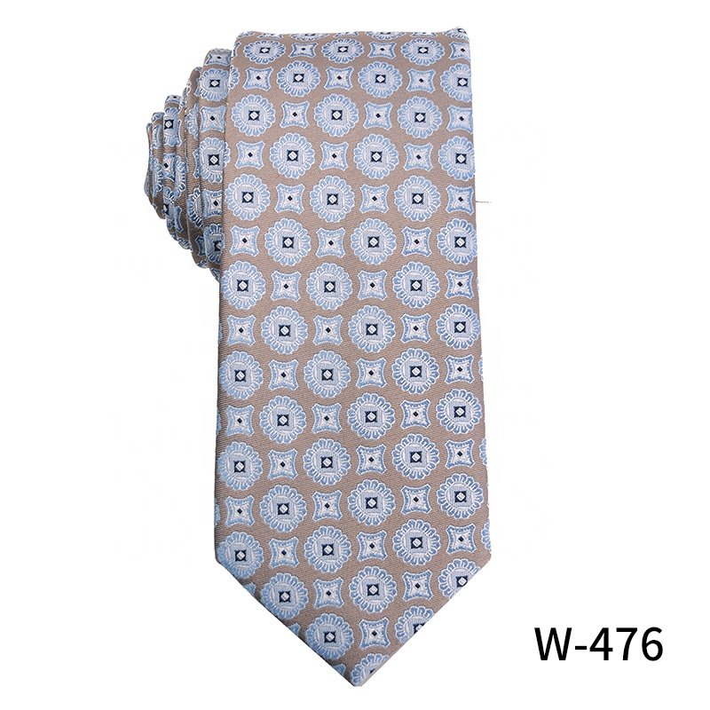 Classic Design khaki Stripe Floral Plaid Pattern Business Handmade Men's Tie Woven Jacquard Neck Ties For Man