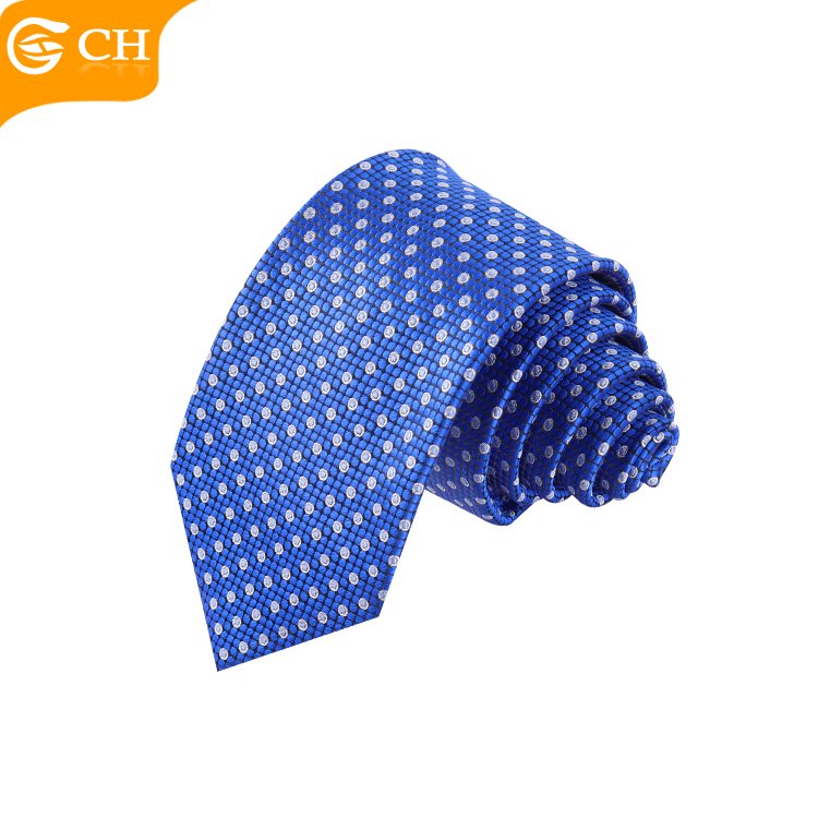 OEM Factory Designer Import Blue Red Business Neckties For Men Personalized Striped Navy Woven Polyester Custom Logo Tie Tie