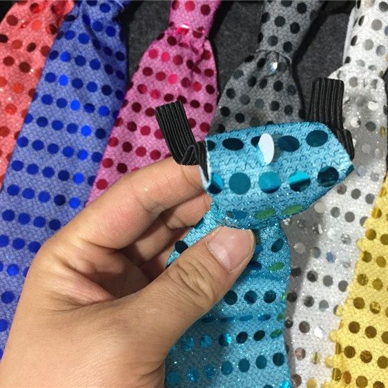 Hot Selling Led Rainbow Glitter Glow Tie For Both Men And Women Kids Flashing Tie For Party Decoration