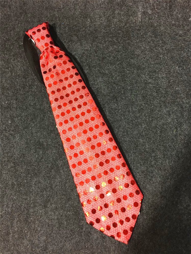 Hot Selling Led Rainbow Glitter Glow Tie For Both Men And Women Kids Flashing Tie For Party Decoration