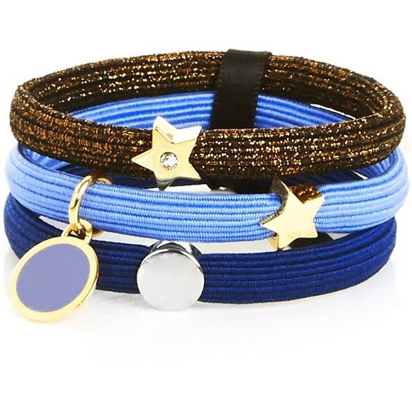 Custom logo metal charms bracelet ponytail hair ties elastic hair band hairband headband for women Ladies