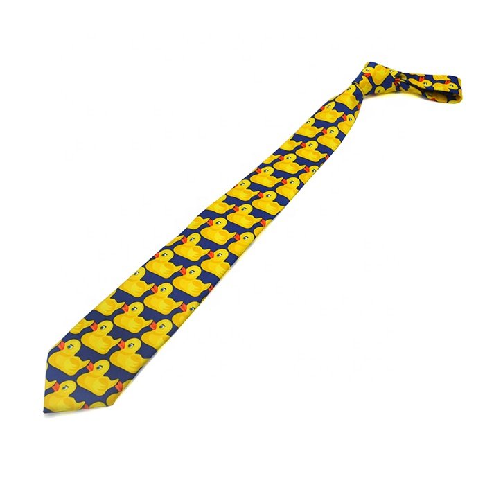 New Arrival Cartoon Yellow Duck Tie Custom Polyester Printed Tie