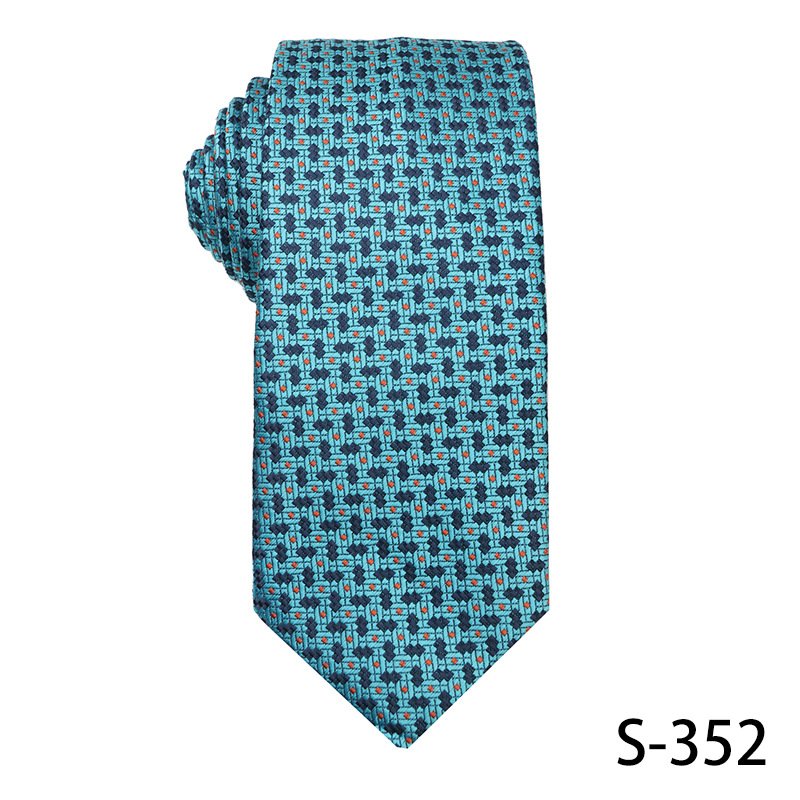 Shengzhou Business Lake Blue Polyester Woven Necktie For Men Luxury Men Ties Silk Ties For Men