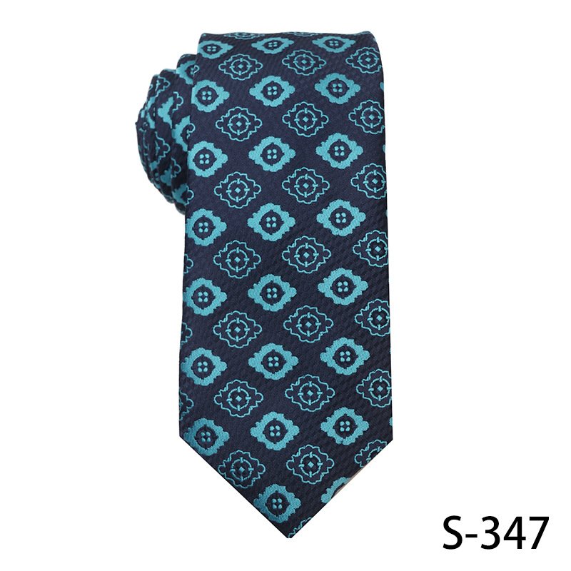 Shengzhou Business Lake Blue Polyester Woven Necktie For Men Luxury Men Ties Silk Ties For Men