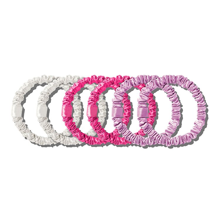 Custom box logo label 19 momme silk hair tie luxury skinny size 100% pure mulberry silk scrunchies for lady