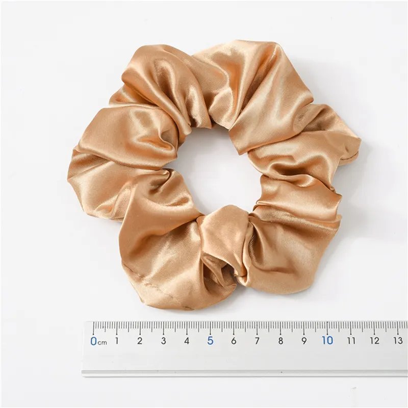 Wholesale Cheap Top Quality Solid Color Ponytail Holder Elastic Hair Rubber Bands Accessories Silk Satin Scrunchies For Women