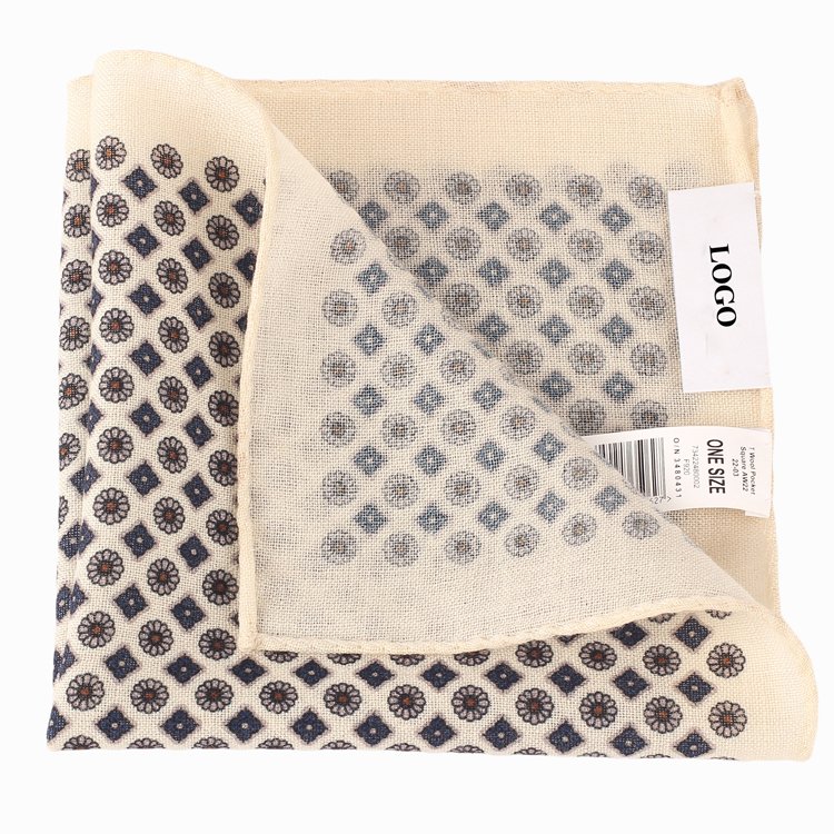 Wool Factory High Quality Handkerchief Italian Classic Print Fabric Pocket Square For Party Custom Flower Hanky For Men