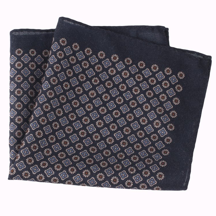 Wool Factory High Quality Handkerchief Italian Classic Print Fabric Pocket Square For Party Custom Flower Hanky For Men