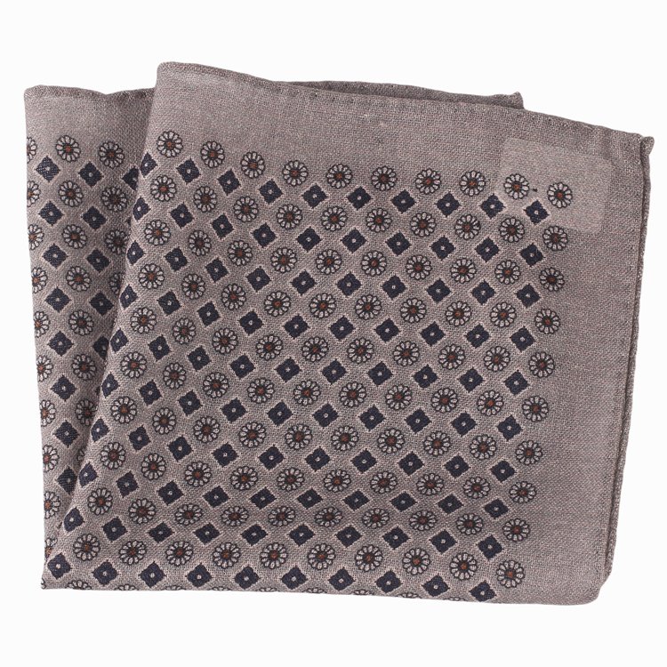 Wool Factory High Quality Handkerchief Italian Classic Print Fabric Pocket Square For Party Custom Flower Hanky For Men