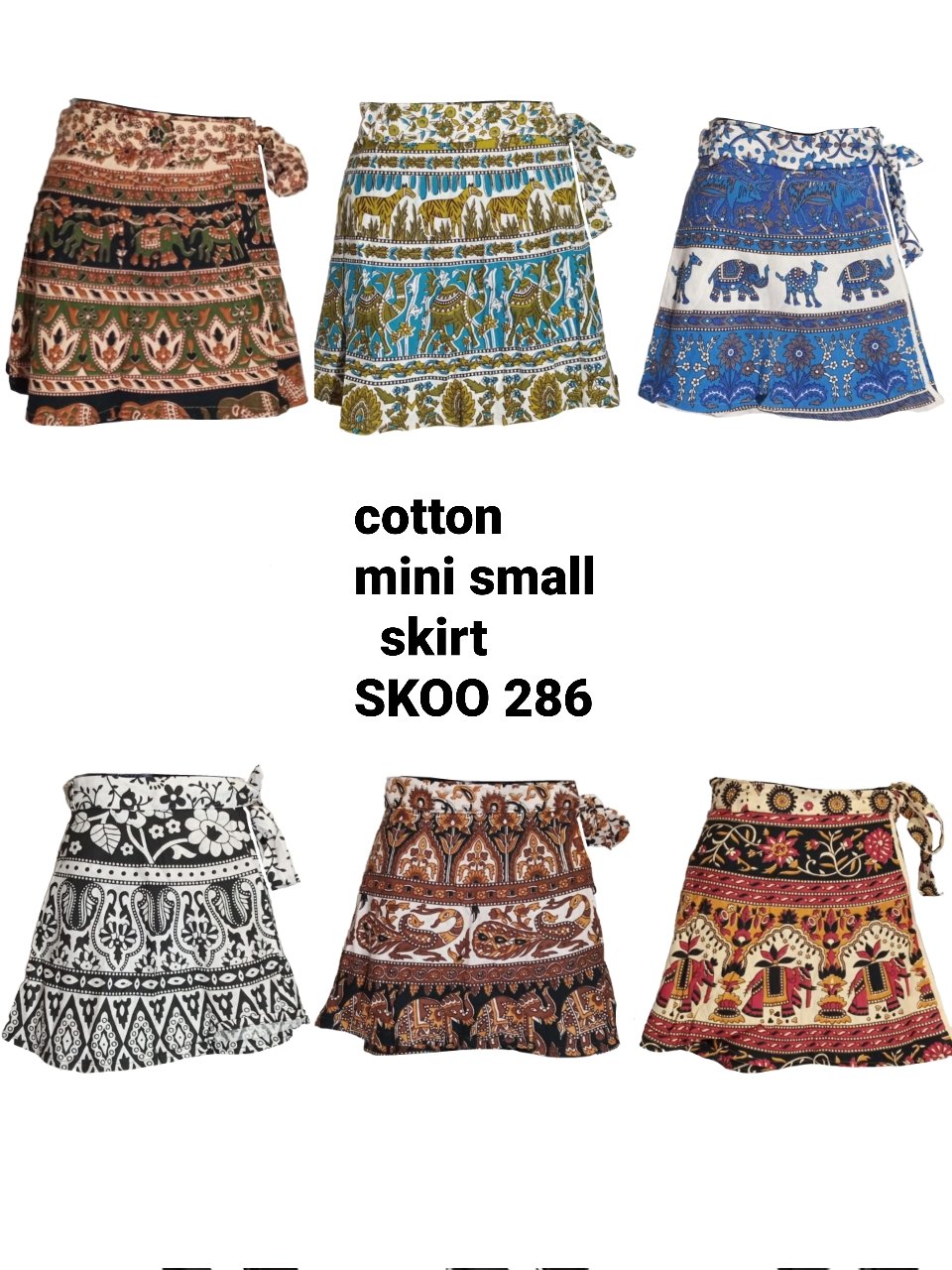2021 Hot Sale Cotton Women's Fashion New Cotton Mini Small Skirts Boho Design Tie Colorful Ladies Sexy Casual Skirts
