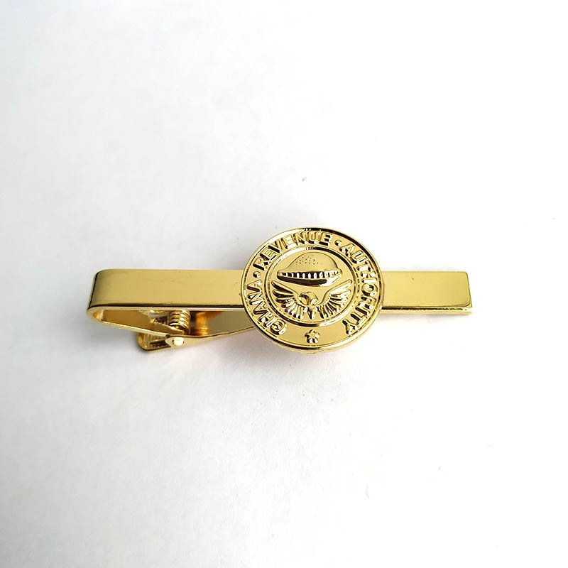 Wholesale High Quality Customizable Gold Embossed Logo Tie Bar Men Shirt Tie Clips