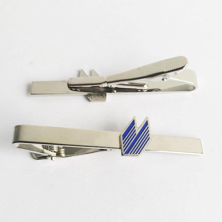 Wholesale High Quality Customizable Gold Embossed Logo Tie Bar Men Shirt Tie Clips