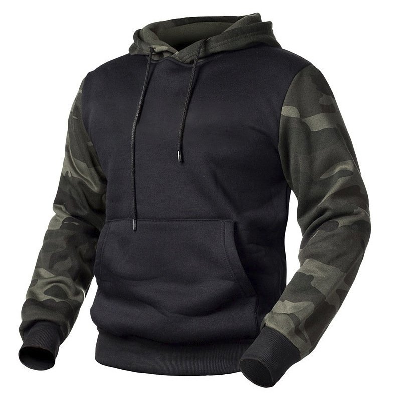2024 new color block design camo hoodie Fashion outdoor hoodie Wholesale polyester hoodie