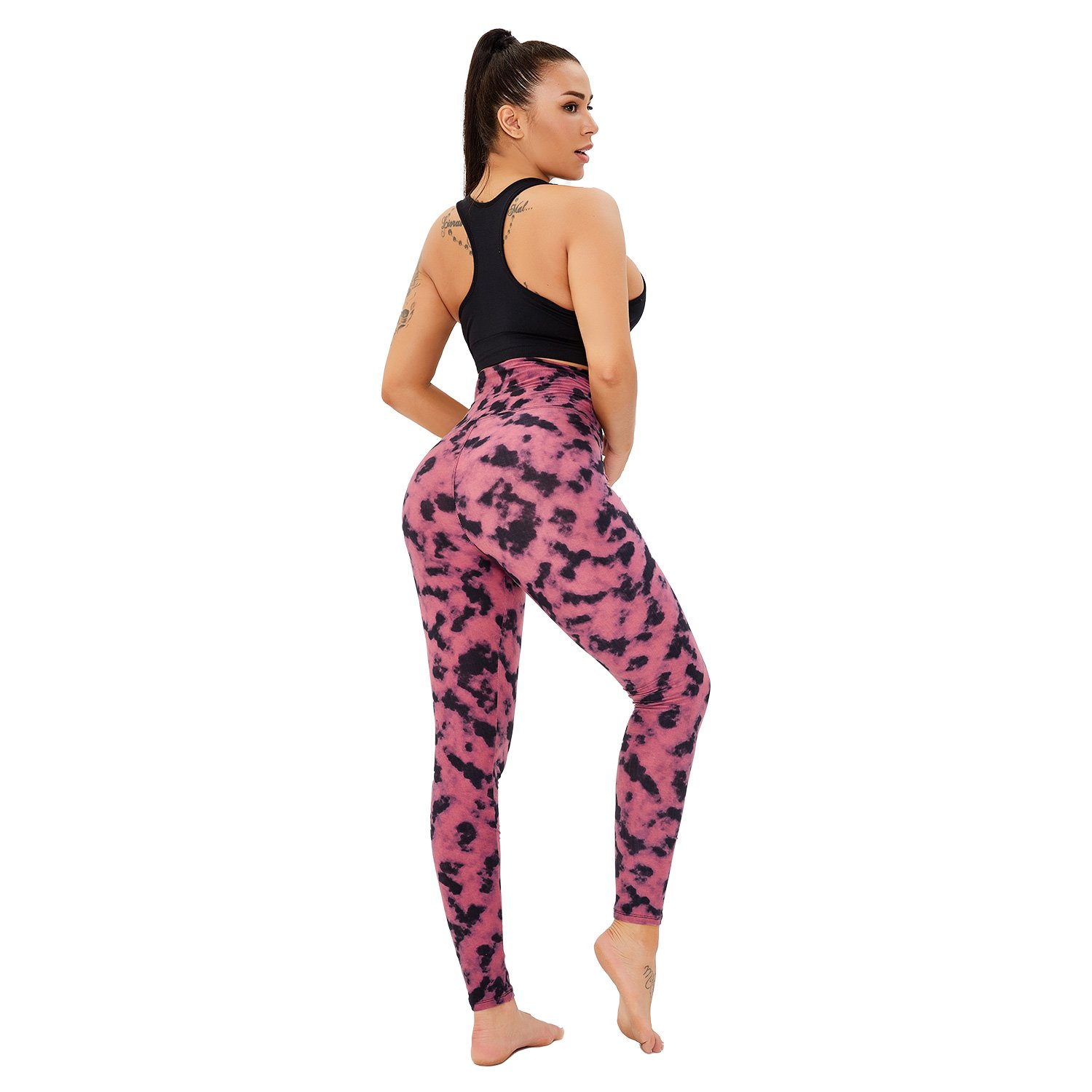 Hot Selling Custom Wholesale Ladies High Waist Tie Dye Fitness Gym Sexy Seamed Custom Yoga Pants Spandex Buttery Soft Legging