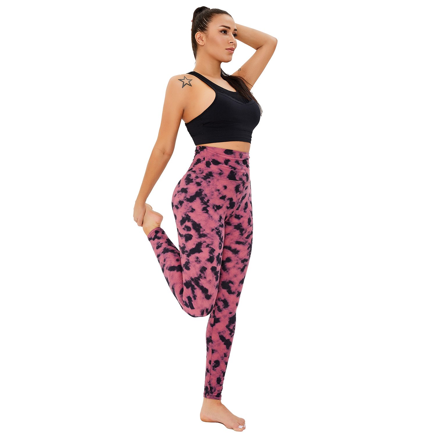 Hot Selling Custom Wholesale Ladies High Waist Tie Dye Fitness Gym Sexy Seamed Custom Yoga Pants Spandex Buttery Soft Legging