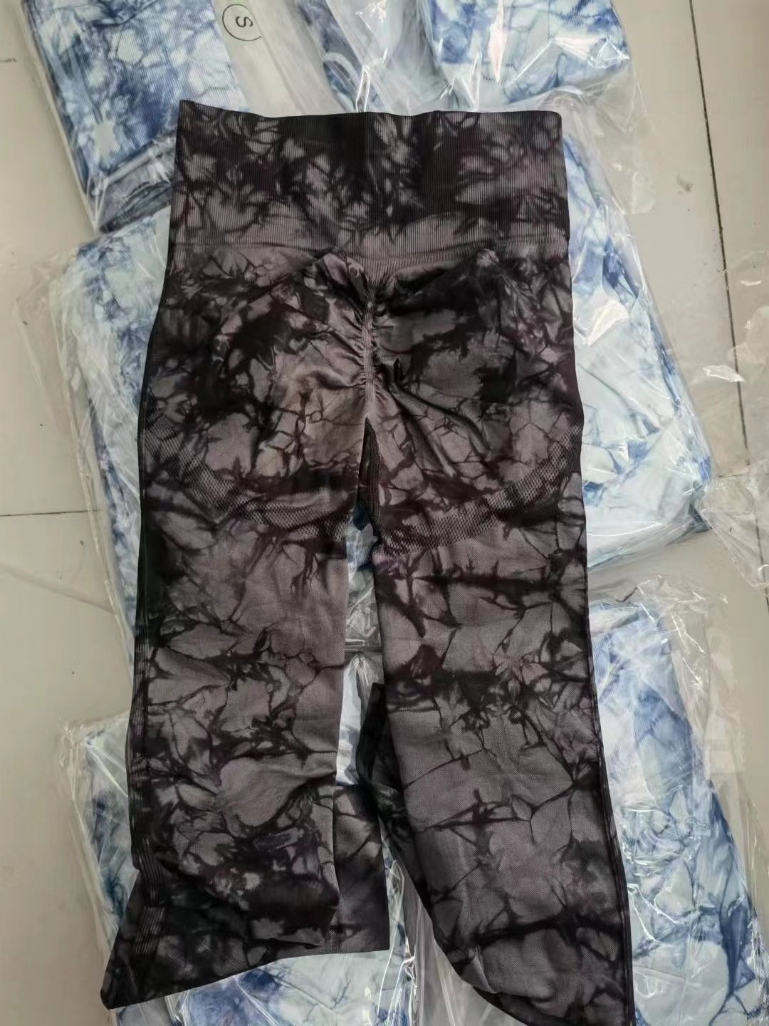 High Waists Control Belly Women Stretch Compression Pant Gym Fitness Workout Scrunch Seamless tie dye Yoga Leggings
