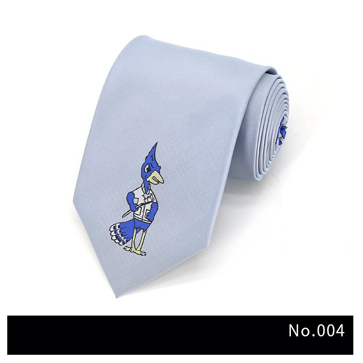 School Logo Ties for Men Custom Logo Made Polyester Clip on Ties with Cabel Ties