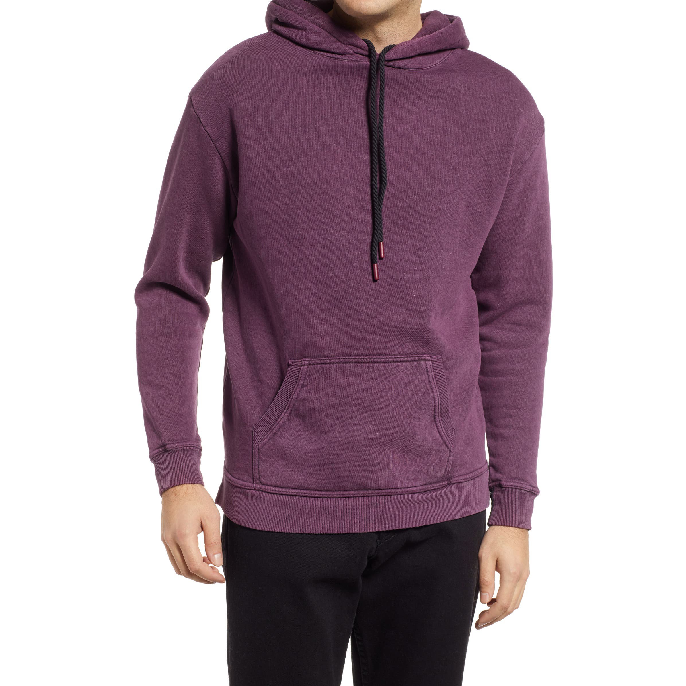 High Quality 100% Cotton Acid Washed Hoodie Vintage Style High Street Series Winter Fleece with 3D Embroidered Logo XS Size