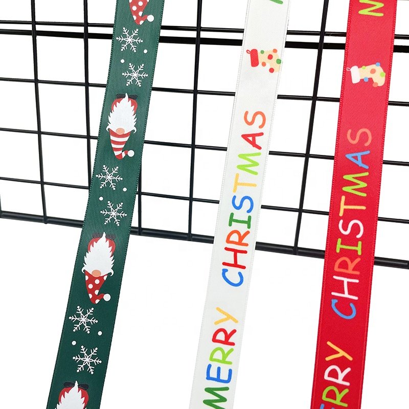 E-Magic Customized Christmas Tree Pendant Gift Ribbon Rolls Satin Tie Ribbon Christmas Ribbon