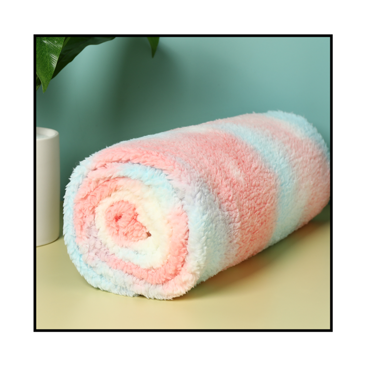 Colorful tie dye pattern soft sherpa fleece fabric for blanket