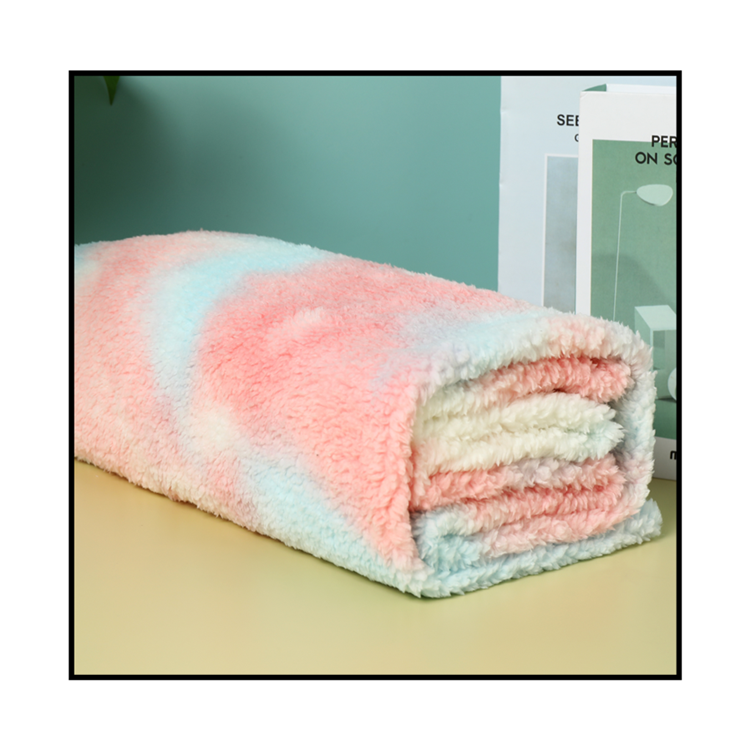 Colorful tie dye pattern soft sherpa fleece fabric for blanket