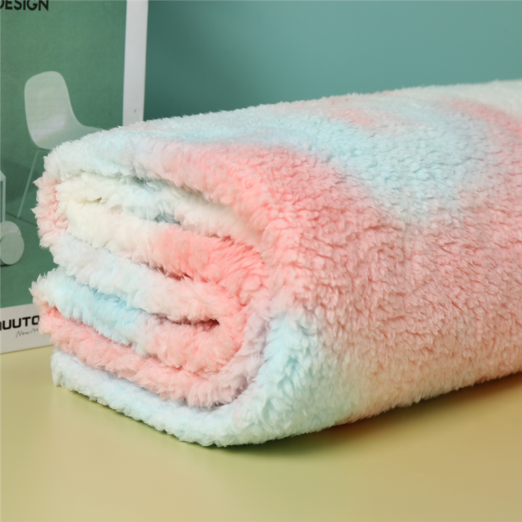 Colorful tie dye pattern soft sherpa fleece fabric for blanket
