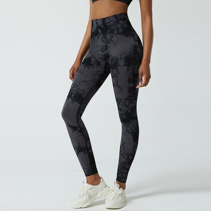 High Waist Seamless Scrunch Butt Tie Dye Gym Leggings Activewear Booty Butt Lift Sports Yoga Wear Fitness Workout Yoga Pants