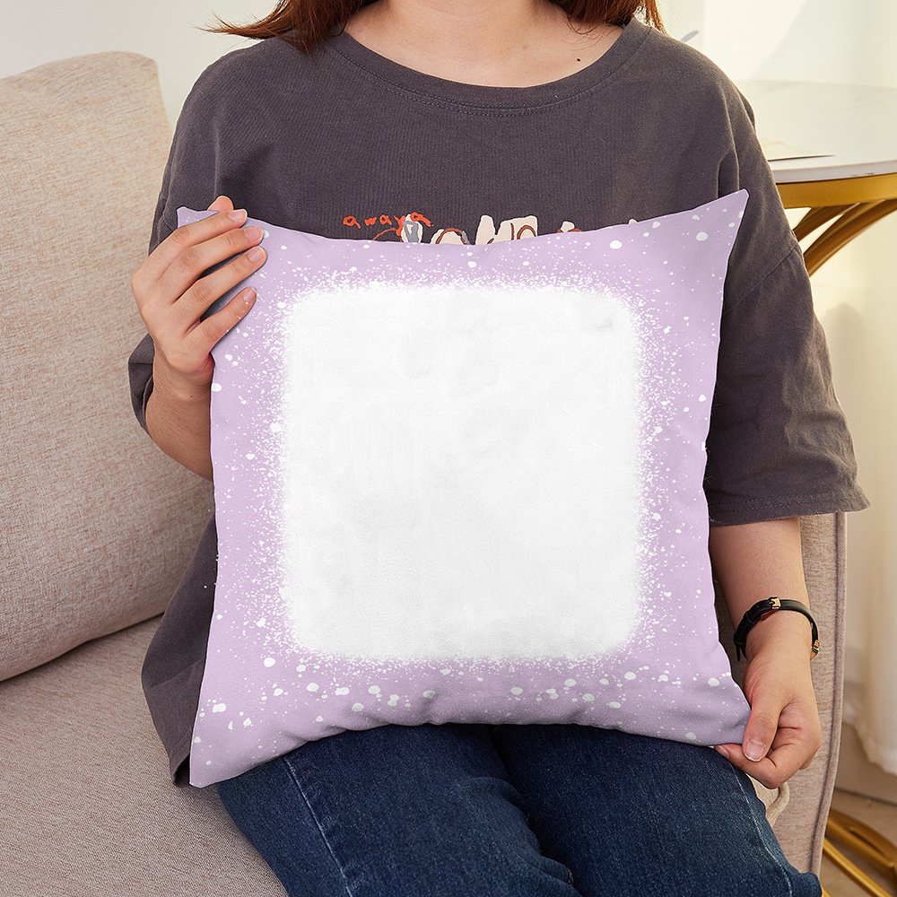 Wholesale printing Christmas DIY Deco Tie Dye Polyester Pillow Cover Custom Logo Sublimation Faux Bleached Blank Pillow Case