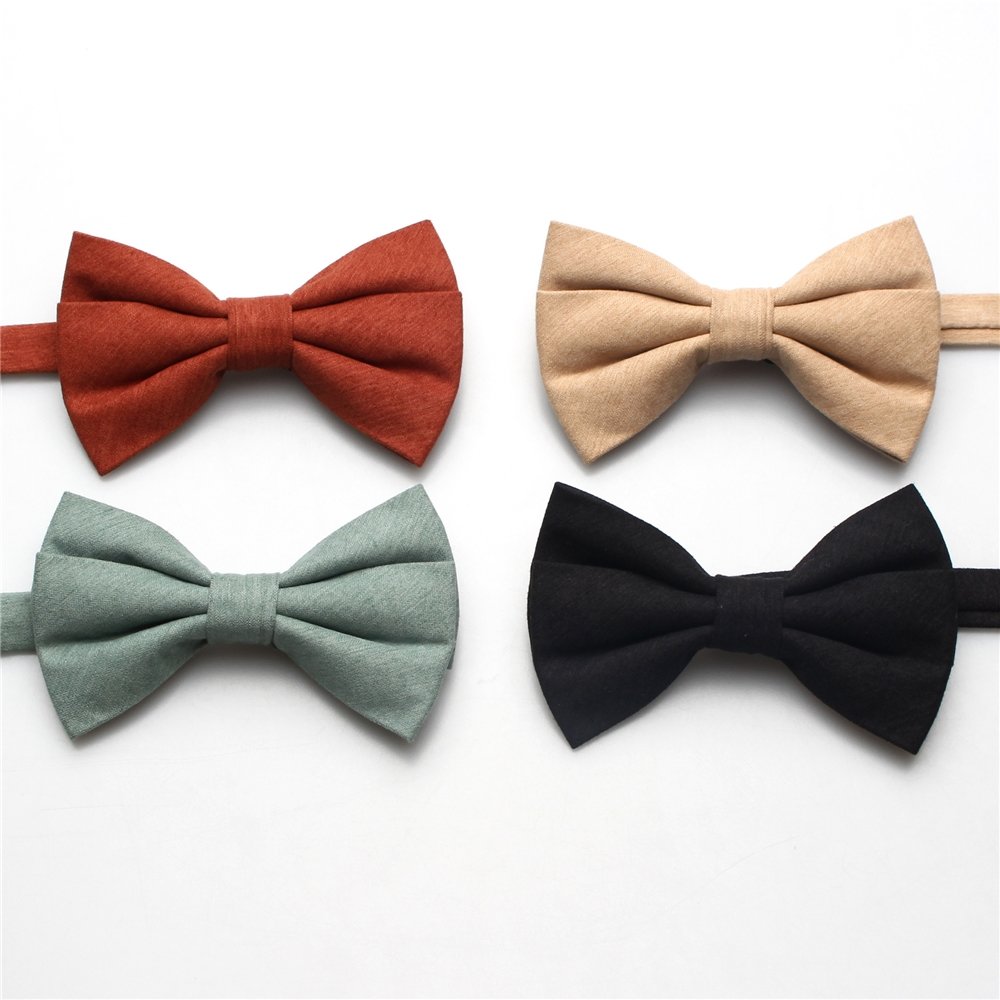 Wholesale High Quality Stylish Bowties Solid Color Polyester Bow Ties