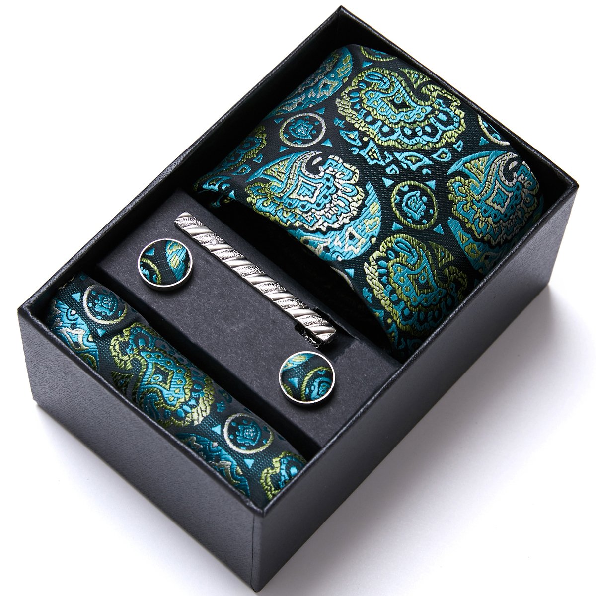 Top Grade Fashion 7.5 cm Tie Handkerchief Cufflink Set Necktie Box Red Floral Suit Accessories Fit Wedding Holiday Gift