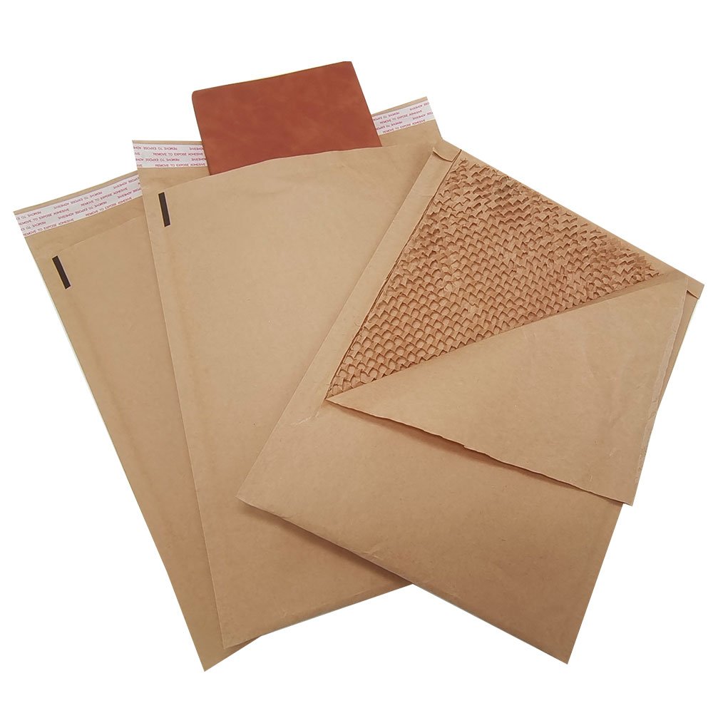 In Stock Honeycomb Paper Padded Mailer Cushion Bag With Flap Envelopes For Shipping Kraft Paper Mailer Honeycomb