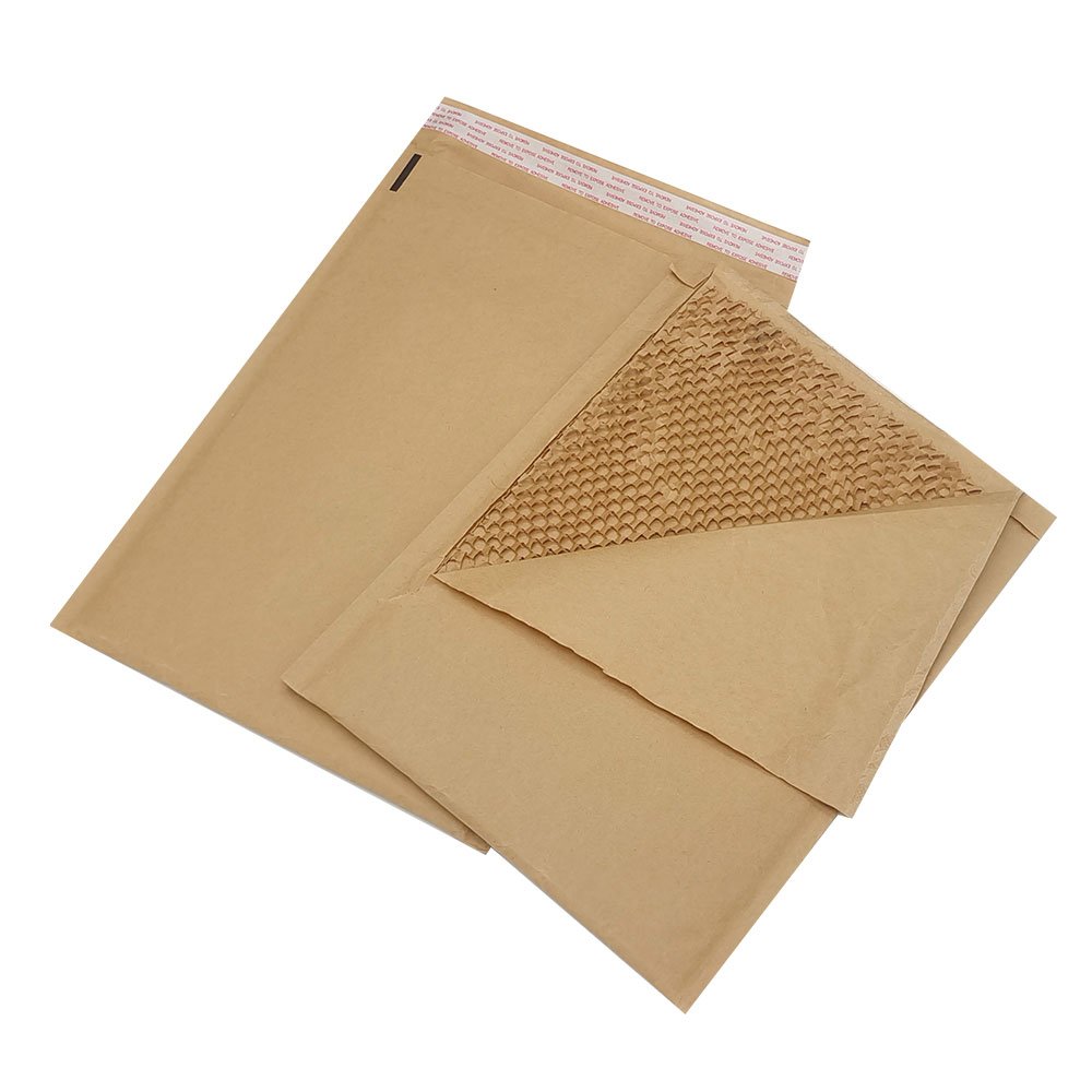 In Stock Honeycomb Paper Padded Mailer Cushion Bag With Flap Envelopes For Shipping Kraft Paper Mailer Honeycomb