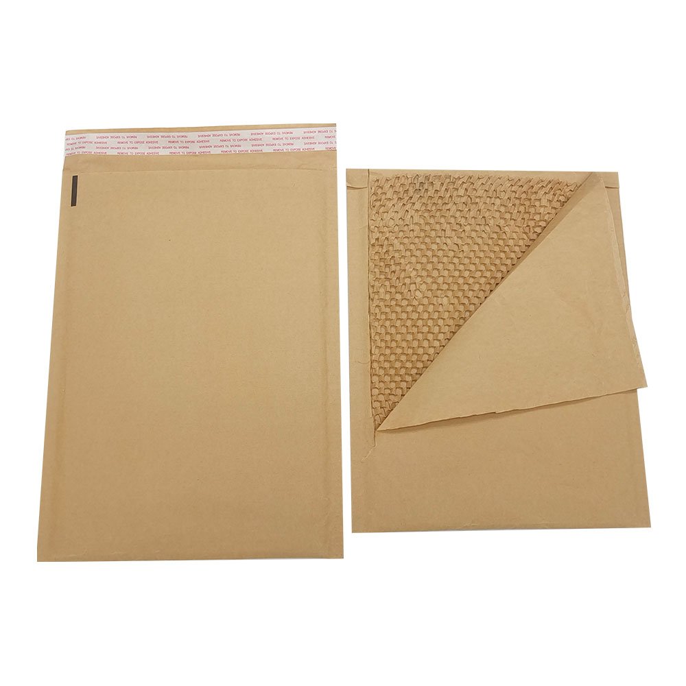 In Stock Honeycomb Paper Padded Mailer Cushion Bag With Flap Envelopes For Shipping Kraft Paper Mailer Honeycomb