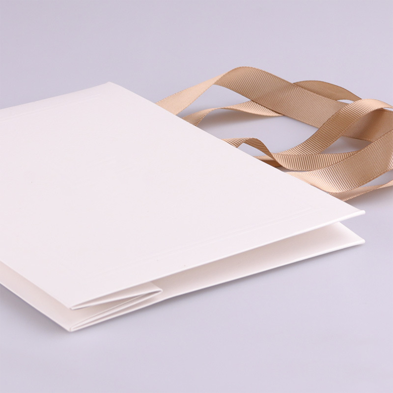 HDPK Custom Ribbon Pearlescent White Pearl Jewelry Premium Product Packaging Gift Paper Bag